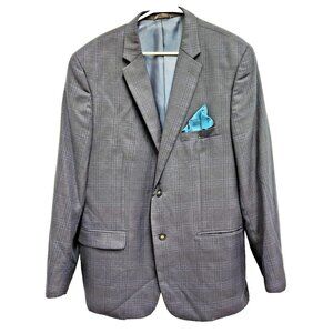 Greg Norman For Tasso Elba Mens Sport Coat Large 46 Gray Striped Jacket